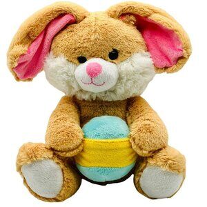 Animal Adventure Bunny Plush with Easter Egg Rabbit Pink Ears 10” Soft Cuddly